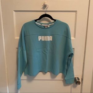 Blue Puma Cropped Crewneck